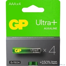 Алкалиновые батарейки c технологией G-tech GP Ultra Plus Alkaline 24А AАA - 4 шт. на блистере