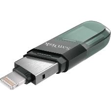 Флешка USB Sandisk IX90N iXpand Flip (SDIX90N-064G-GN6NN), 64Gb, USB 3.1/Lightning, R/W 150/70, зеленый/серебристый