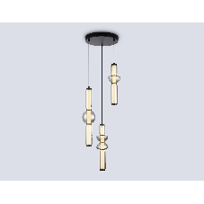 Подвесной светодиодный светильник Ambrella light LH11026/3 BK/SM черный/дымчатый 40W 3000K D380*1720