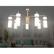 Люстра Ambrella light LH56126/7 BS/FR латунь/белый матовый E14*7 max 40W D705*350