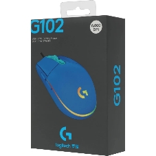 Мышь проводная Logitech G102 LIGHTSYNC синий, 8000 dpi, USB, кнопки - 6