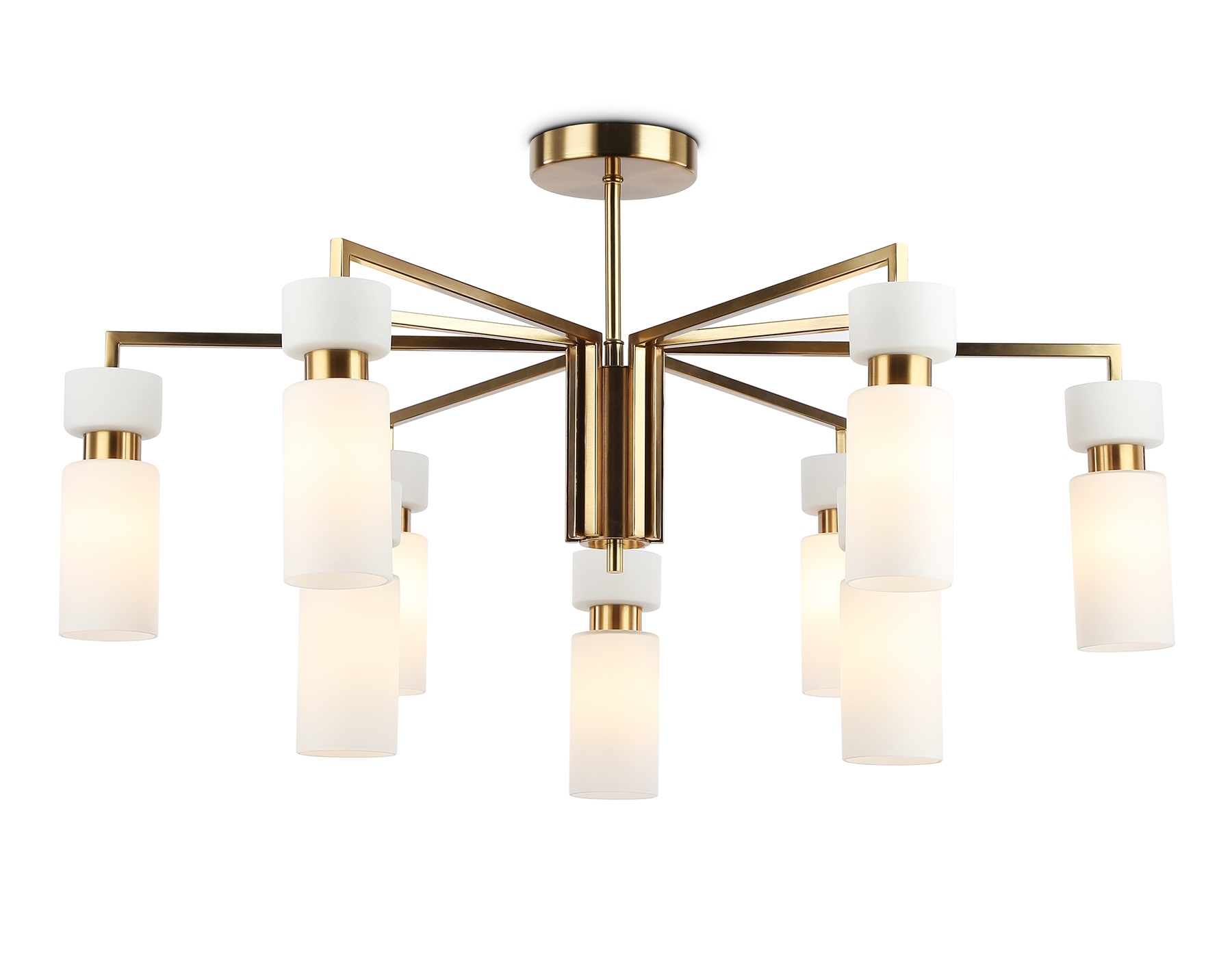 Люстра Ambrella light LH56128/9 BS/FR латунь/белый матовый E14*9 max 40W D765*440