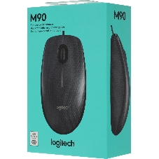 Мышь проводная Logitech M90 черный/серый, 1000 dpi, USB, кнопки - 3