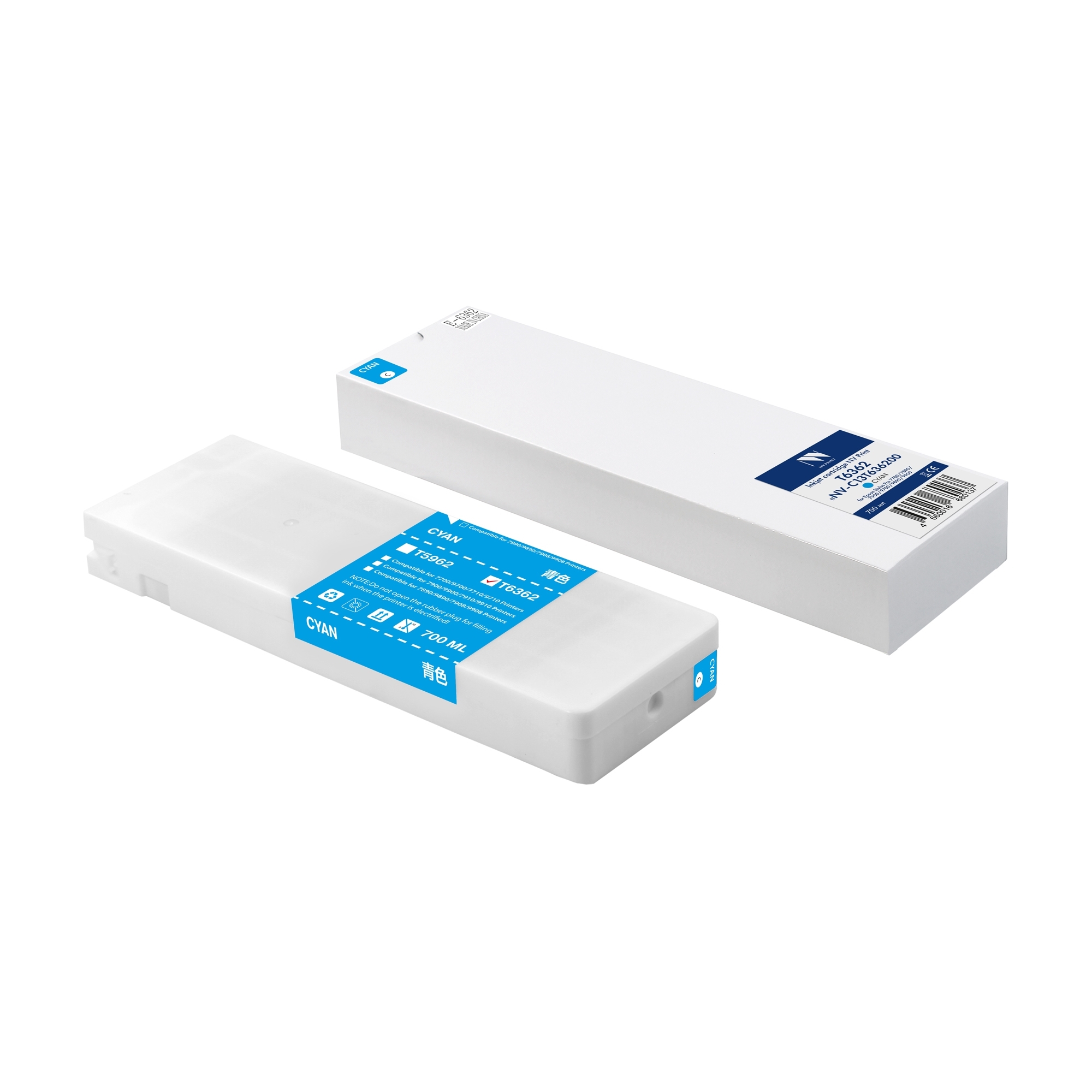 Струйный картридж NVP T6362 (NV-C13T636200) Cyan для Epson Stylus Pro 7700 7890 7900 9700 9890 9900 WT7900 (700 мл) совместимый