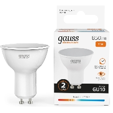 Лампа светодиодная Gauss Elementary MR16 11W 850lm 3000K GU10 LED