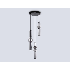 Подвесной светодиодный светильник Ambrella light LH11026/3 BK/SM черный/дымчатый 40W 3000K D380*1720