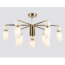 Люстра Ambrella light LH56128/9 BS/FR латунь/белый матовый E14*9 max 40W D765*440