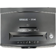 Шредер Office Kit S300 0,8x5 черный (секр.P-7) фрагменты 8лист. 33лтр. пл.карты CD