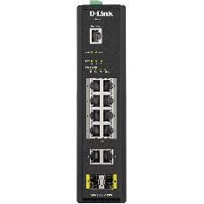 Коммутатор D-Link DIS-200G-12PS/A2A, 10×1 Гбит/с (8 PoE+) + 2×1 Гбит/с SFP, управляемый