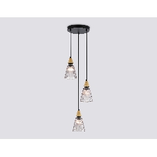Светильник Ambrella light LH58112/3 BK/LW/SM черный/светлое дерево/дымчатый E14*3 max 40W D270*1200