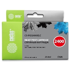 Картридж струйный Cactus CS-PGI2400XLC голубой (20.4 мл) для Canon MAXIFY iB4040/МВ5040/МВ5340