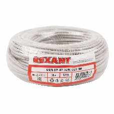 Кабель UTP Rexant 4PR 24AWG, CU (медь), cat.5e, 100 МГц, PVC, серый, бухта 50 м