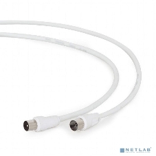 Кабель телевизионный Cablexpert CCV-515-W, Coaxial M/F, белый, 1.8м
