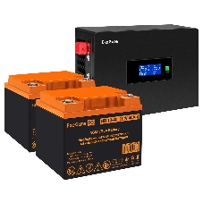 Комплект Источник бесперебойного питания EX295994RUS + батарея 40Aч EX282979RUS 2шт (инвертор, синус, для котла, PF=1, настенный) ExeGate IdealSine SR-1500.LCD.2SH  <1500VA/1500W, чистая синусоида, цветной LCD-дисплей, 2*Schuko, крепление настенное, черный> + батарея ExeGate HR 12-40 (12В, 40Ач) 2шт