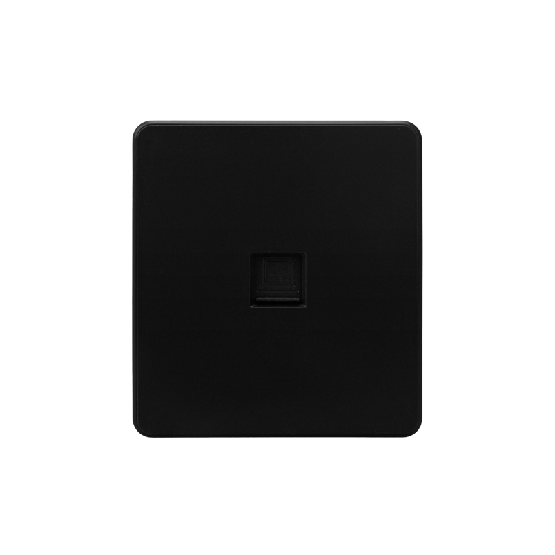 Розетка компьютерная Kranz ROUND RJ45 кат6 с/у оникс