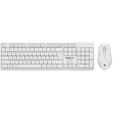 Комплект клавиатура+мышь Defender Motion C-977 проводной, USB, 1600 DPI, белый