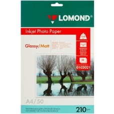 Фотобумага Lomond 0102021 A4/210г/м2/50л./белый глянцевое/матовое для струйной печати