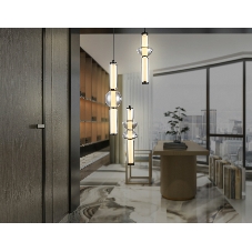 Подвесной светодиодный светильник Ambrella light LH11026/3 BK/SM черный/дымчатый 40W 3000K D380*1720
