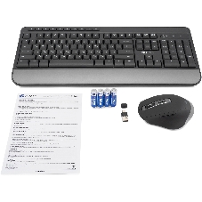 Комплект клавиатура+мышь Oklick S290W беспроводной, USB, 1600 DPI, чёрный