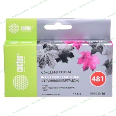 Картридж струйный Cactus CS-CLI481XXLM пурпурный (12 мл) для Canon Pixma TR7540/TR8540/TS6140/TS8140