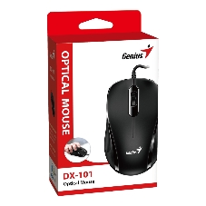 Мышь проводная Genius DX-101 черный, 1200 dpi, USB, кнопки - 3