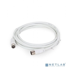 Кабель телевизионный Cablexpert CCV-515-W, Coaxial M/F, белый, 1.8м