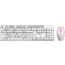 Комплект клавиатура+мышь Defender Motion C-977 проводной, USB, 1600 DPI, белый