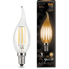 Лампа светодиодная Filament Свеча на ветру E14 9Вт 2700К Gauss 104801109