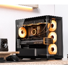 Корпус без блока питания Корпус JONSBO D300 Black MATX без БП, боковая панель из закаленного стекла, mini-ITX, micro-ATX, черный