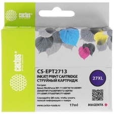 Картридж струйный Cactus CS-EPT2713 27XL пурпурный (17 мл) для Epson WorkForce WF-3620/3640/7110/7210
