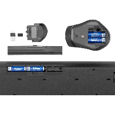 Комплект клавиатура+мышь Oklick S290W беспроводной, USB, 1600 DPI, чёрный