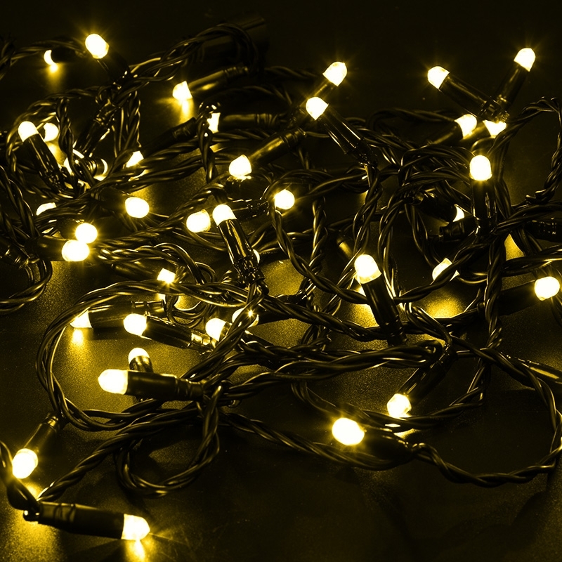 Гирлянда Neon-night Нить 10м, с эффектом мерцания, черный ПВХ, 24В, Желтый