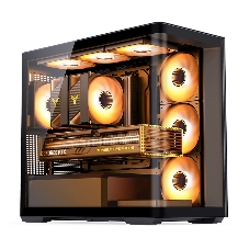 Корпус без блока питания Корпус JONSBO D300 Black MATX без БП, боковая панель из закаленного стекла, mini-ITX, micro-ATX, черный