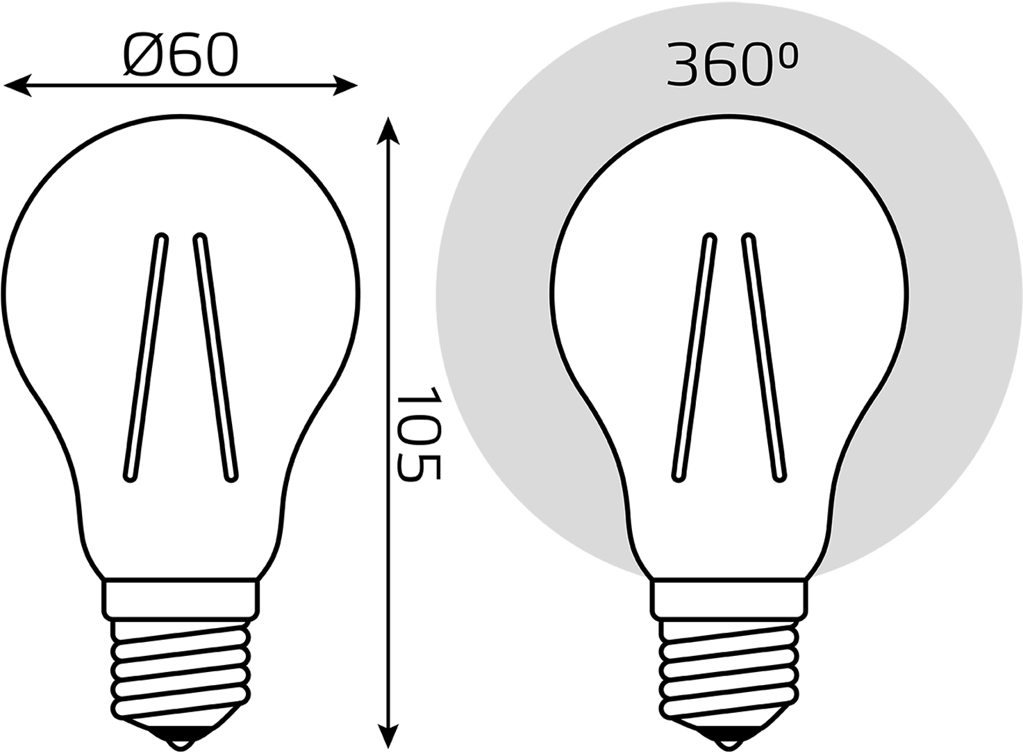 Лампа светодиодная Gauss Filament 102902215 15Вт цок.: E27 груша 220B св. свеч. бел. нейт. (упак.: 10 шт)