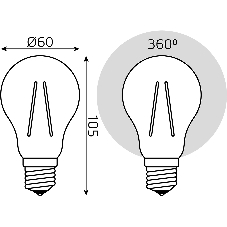 Лампа светодиодная Gauss Filament 102902215 15Вт цок.: E27 груша 220B св. свеч. бел. нейт. (упак.: 10 шт)