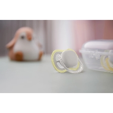 Пустышка Philips ultra air, Серая/Персиковая без рисунков, 0-6 мес, 2 шт, для мальчиков и девочек
