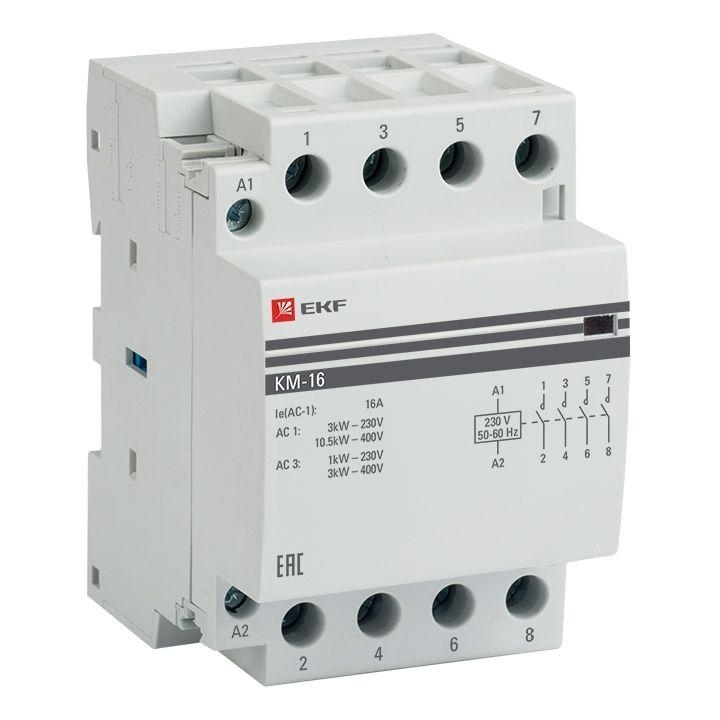 Контактор модульный EKF km-3-16-40 КМ 16А 4NO (3 мод.) PROxima