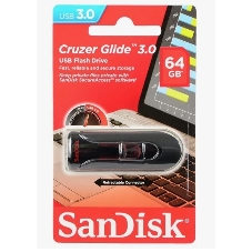 Флешка USB Sandisk CZ600 Cruzer Glide (SDCZ600-064G-G35), 64Gb, USB 3.0, R/W 10/20, черный