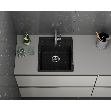 Мойка для кухни BAU Stil Pro 43х49, без выпуска, черный камень