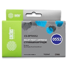 Картридж струйный Cactus CS-EPT0552 голубой для Epson Stylus RX520/Stylus Photo R240 (10мл)