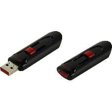 Флешка USB Sandisk CZ60 Cruzer Glide (SDCZ60-032G-B35), 32Gb, USB 2.0, R/W 30/8, черный/красный