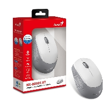 Мышь беспроводная Genius NX-8000S BT белый, 1200 dpi, радиоканал, Bluetooth, USB, кнопки - 3