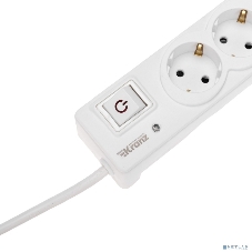 Сетевой фильтр 5 гнезд, 3м, 3х1,5мм², с автовыкл, 2 USB, белый Kranz