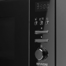 Встраиваемая микроволновая печь Hyundai HBW 2040 BG черный, 20 л, 800 Вт, переключатели - кнопки, поворотный механизм