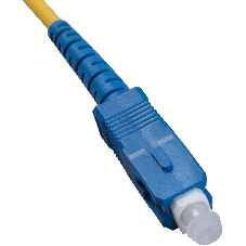 Патч-корд оптический Cabeus Tight Buffer, Simplex SC/LC, OS2 9/125, LSZH, 3м, Ø 3мм, синий хвостовик, желтый