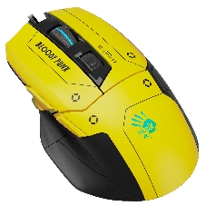 Мышь проводная A4Tech Bloody W70 Max желтый/черный, 10000 dpi, USB, кнопки - 9