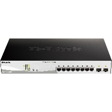 Коммутатор D-Link DGS-1210-10MP/F3A, 8×1 Гбит/с + 2×1 Гбит/с SFP, управляемый