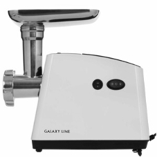 Мясорубка электрическая Galaxy GL 2411 белый, 1200 Вт, 1.3 кг/мин, реверс, защита от перегрузки, металлический лоток, насадки - 5