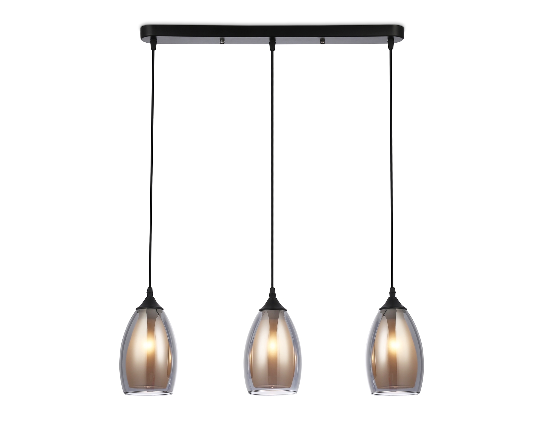 Светильник Ambrella light TR3537/3 BK/SM/FR черный/дымчатый/белый матовый E27/3 max 40W 640*120*820
