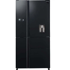 Холодильник Sharp SJWX99ABK черный четырехкамерный 423/227л морозилка снизу, No Frost, Side by Side